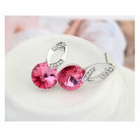 Ohrstecker Pink Sparkle silber aus Messing Damen