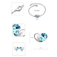 Schmuckset Blue Heart Silber aus Messing Damen