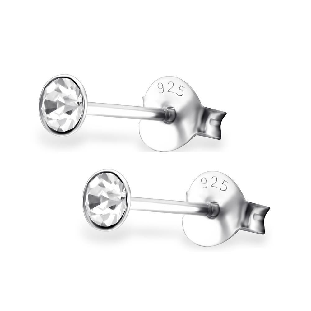 Ohrstecker mit echtem Kristall (LA CRYSTALE) 3mm 925 Silber Damen