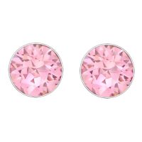 Rosa - Ohrstecker echtem Kristall (LA CRYSTALE) 3mm 925 Silber Damen