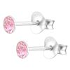 Rosa - Ohrstecker echtem Kristall (LA CRYSTALE) 3mm 925 Silber Damen