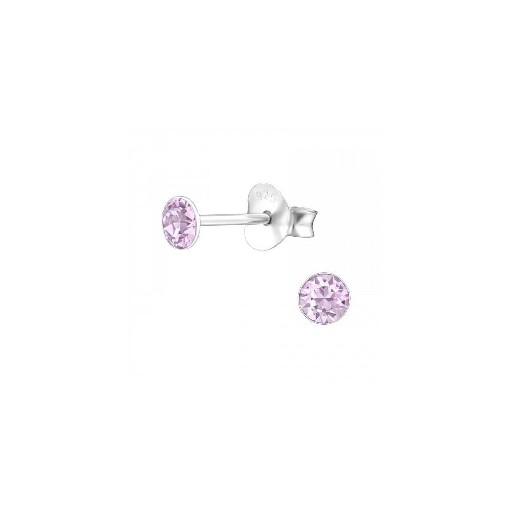Helles Violett - Ohrstecker Kristall (LA CRYSTALE) 3mm 925 Silber