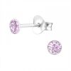 Helles Violett - Ohrstecker Kristall (LA CRYSTALE) 3mm 925 Silber