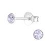 Zartes Violett - Ohrstecker mit echtem eurpäischem Kristall (LA CRYSTALE) 3mm aus 925 Silber Damen