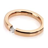 54 (17.2) Ring Rosegold mit Zirkonia Kristall Stein aus Edelstahl hochglanzpoliert für Damen Verlobungsring