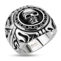 75 (23.9) Bungsa TOTENKOPF RING Herren silber - SKULL Fingerring