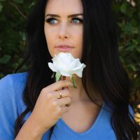 57 (18.1) Ring Rosegold Zirkonia Kristall Stein Edelstahl Damen