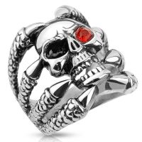 72 (22.9) Bungsa© RING TOTENKOPF silber Herren -...