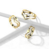 49 (15.6) Ring gewinkelte Ringschienen und Herz Gold aus Edelstahl Damen