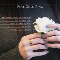 64 (20.4) Bungsa© TITAN RING ROSEGOLD Damen - Ring aus rosé-goldenem TITAN für Damen & Herren - roséfarbener Damenring / Herrenring - SCHMUCKRING für Frauen & Männer roségold Titanium