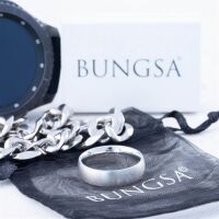 60 (19.1) Bungsa© silberner RING für Damen & Herren - Silber - Damenring aus EDELSTAHL matt - edler Edelstahlring geeignet als Verlobungsringe, Freundschaftsringe & Partnerringe