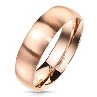 49 (15.6) Bungsa© rosegoldener RING für Damen & Herren - Rosé Rosegold - Damenring aus EDELSTAHL matt - edler Edelstahlring geeignet als Verlobungsringe, Freundschaftsringe & Partnerringe