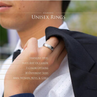 52 (16.6) Bungsa© rosegoldener RING für Damen & Herren - Rosé Rosegold - Damenring aus EDELSTAHL matt - edler Edelstahlring geeignet als Verlobungsringe, Freundschaftsringe & Partnerringe