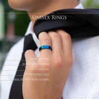 54 (17.2) Bungsa© blauer RING für Damen & Herren - Blau - Damenring