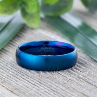 57 (18.1) Bungsa© blauer RING für Damen & Herren - Blau - Damenring aus EDELSTAHL matt - edler Edelstahlring geeignet als Verlobungsringe, Freundschaftsringe & Partnerringe