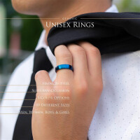 57 (18.1) Bungsa© blauer RING für Damen & Herren - Blau - Damenring aus EDELSTAHL matt - edler Edelstahlring geeignet als Verlobungsringe, Freundschaftsringe & Partnerringe