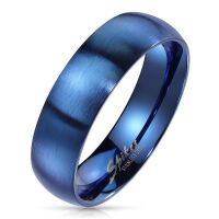 64 (20.4) Bungsa© blauer RING für Damen & Herren - Blau - Damenring aus EDELSTAHL matt - edler Edelstahlring geeignet als Verlobungsringe, Freundschaftsringe & Partnerringe