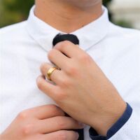 52 (16.6) Bungsa© goldener RING für Damen & Herren - Gold - Damenring aus EDELSTAHL matt - edler Edelstahlring geeignet als Verlobungsringe, Freundschaftsringe & Partnerringe