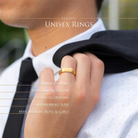 52 (16.6) Bungsa© goldener RING für Damen & Herren - Gold - Damenring aus EDELSTAHL matt - edler Edelstahlring geeignet als Verlobungsringe, Freundschaftsringe & Partnerringe