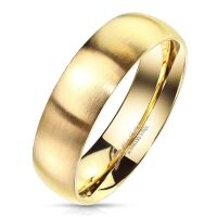 62 (19.7) Bungsa© goldener RING für Damen & Herren - Gold - Damenring aus EDELSTAHL matt - edler Edelstahlring geeignet als Verlobungsringe, Freundschaftsringe & Partnerringe