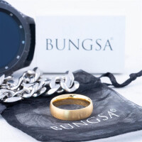 62 (19.7) Bungsa© goldener RING für Damen & Herren - Gold - Damenring aus EDELSTAHL matt - edler Edelstahlring geeignet als Verlobungsringe, Freundschaftsringe & Partnerringe