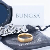 70 (22.3) Bungsa© goldener RING für Damen & Herren - Gold - Damenring aus EDELSTAHL matt - edler Edelstahlring geeignet als Verlobungsringe, Freundschaftsringe & Partnerringe