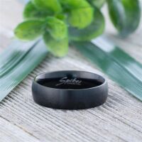 54 (17.2) Bungsa schwarzer RING - Schwarz - Damenring EDELSTAHL matt