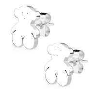 Ohrstecker Teddyb&auml;r Silber aus Edelstahl Damen