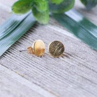 Ohrstecker rund gebürstet aus Edelstahl Damen