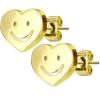 Gold - Ohrstecker Smiley aus Edelstahl Damen