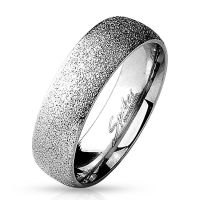 60 (19.1) Diamantoptik Ring silber aus Edelstahl für Damen sand-gestrahlt