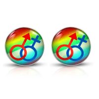 Ohrstecker Rainbow Bunt aus Edelstahl Unisex