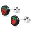 Ohrstecker Erdbeeren Schwarz aus Edelstahl Unisex