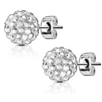 Ohrstecker Shamballa Silber aus Edelstahl Damen