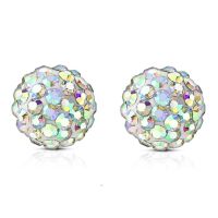 9mm BUNT - Ohrstecker Shamballa Silber aus Edelstahl Damen