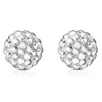 9mm KLAR - Ohrstecker Shamballa Silber aus Edelstahl Damen