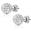 9mm KLAR - Ohrstecker Shamballa Silber aus Edelstahl Damen