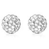 9mm KLAR - Ohrstecker Shamballa Silber aus Edelstahl Damen