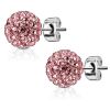 9mm PINK - Ohrstecker Shamballa Silber aus Edelstahl Damen