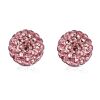 9mm PINK - Ohrstecker Shamballa Silber aus Edelstahl Damen