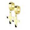 Gold - Creolen mit Anhänger Kreuz aus Edelstahl Damen