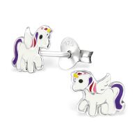 Ohrstecker Einhorn aus 925 Silber f&uuml;r Kinder