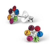 Ohrstecker Blume 925 Silber Kinder