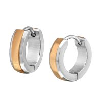 Creolen roséfarbenen telteil abgschrägten Kanten Edelstahl Unisex