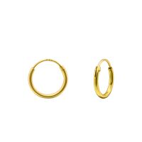 Creolen 10mm schmal aus 925 Silber Unisex - Gold