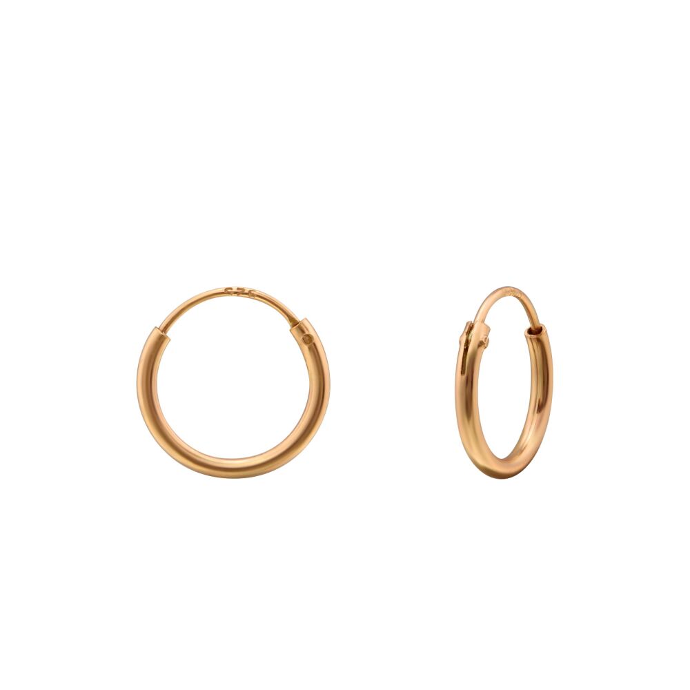 Creolen 10mm schmal aus 925 Silber Unisex - Rosegold