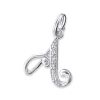 BUCHSTABE A - Anhänger Buchstaben Kristall Silber 925 Silber Unisex