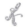 BUCHSTABE K - Anhänger Buchstaben Kristall Silber 925 Silber Unisex