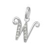 BUCHSTABE W - Anhänger Buchstaben mit Kristall Silber aus 925 Silber Unisex