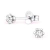 Ohrstecker LA CRYSTALE europäische Kristalle 3mm 925 Silber Damen